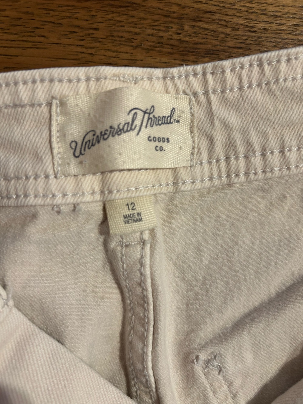 Universal Thread cream/beige sailor style wide leg jean